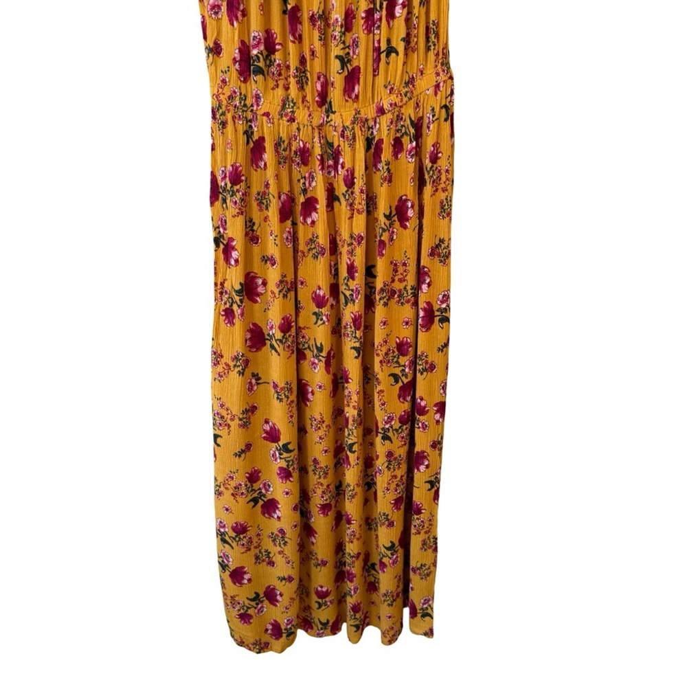 Patrons of Peace Mustard Floral Midi Dress Size S Cottagecore Boho Festival - Picture 12 of 12